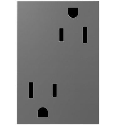 Legrand - ARTR153M4 - 15A Dual Tamper-Resistant Plus-Size Outlet - adorne - Magnesium