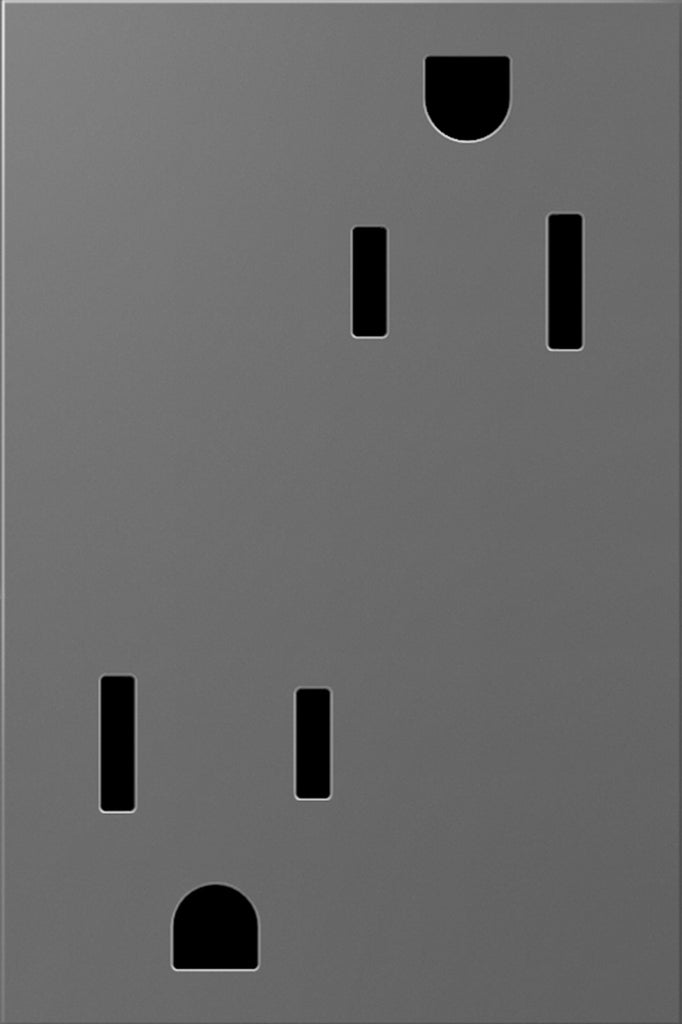 Legrand - ARTR153M4 - 15A Dual Tamper-Resistant Plus-Size Outlet - adorne - Magnesium