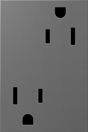 Legrand - ARTR153M4 - 15A Dual Tamper-Resistant Plus-Size Outlet - adorne - Magnesium