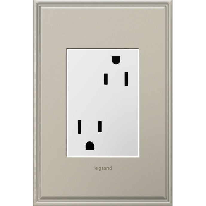 Legrand - ARTR153W4 - 15A Dual Tamper-Resistant Plus-Size Outlet - adorne - White