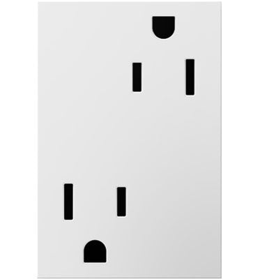 Legrand - ARTR153W4 - 15A Dual Tamper-Resistant Plus-Size Outlet - adorne - White