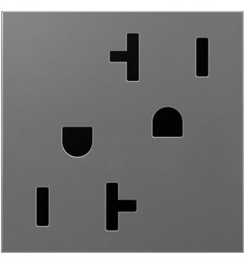 Legrand - ARTR202M4 - 20A Dual Tamper-Resistant Outlet - adorne - Magnesium