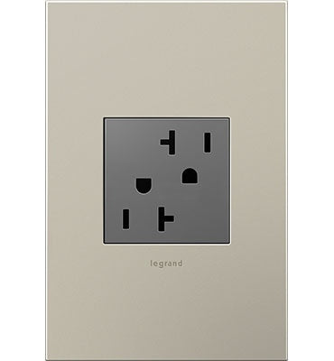 Legrand - ARTR202M4 - 20A Dual Tamper-Resistant Outlet - adorne - Magnesium
