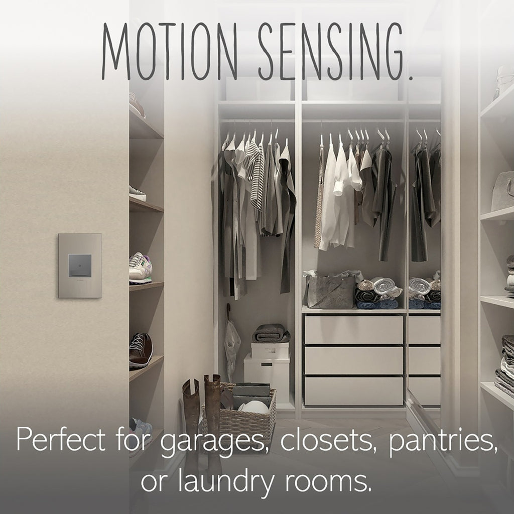 Legrand - ASOS32M4 - Motion Sensor Switch, Auto On/Off with Microban - adorne - Magnesium