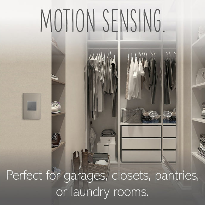 Legrand - ASOS32M4 - Motion Sensor Switch, Auto On/Off with Microban - adorne - Magnesium