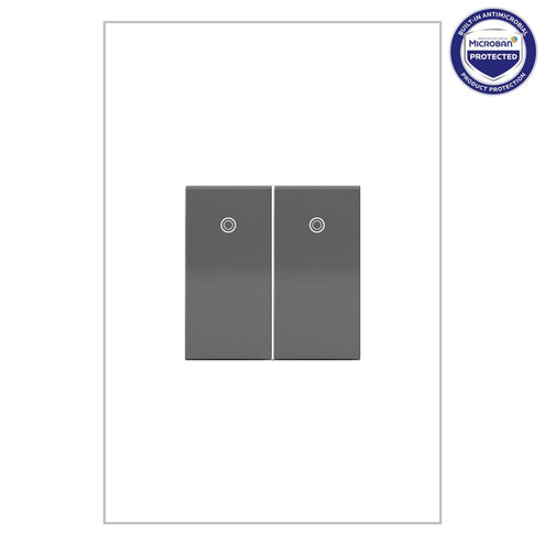 Legrand - ASPD1531M4 - Paddle Switch, Half-Size with Microban - adorne - Magnesium