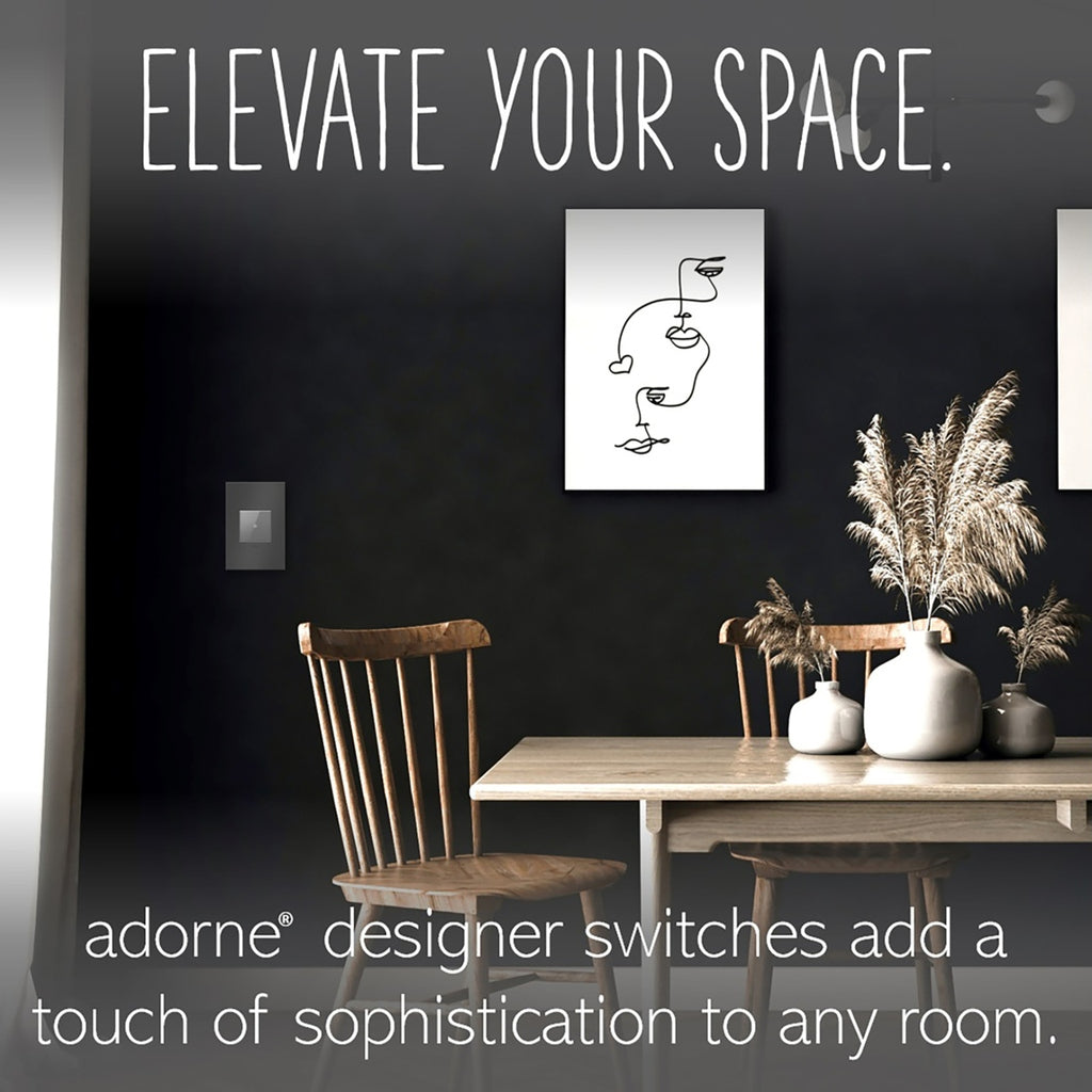 Legrand - ASTH1532M2 - Touch Switch with Microban - adorne - Magnesium