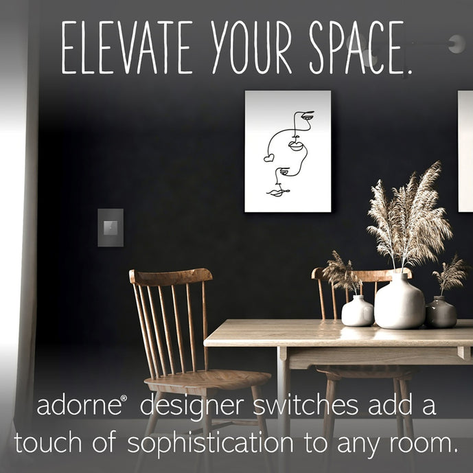 Legrand - ASTH1532M2 - Touch Switch with Microban - adorne - Magnesium
