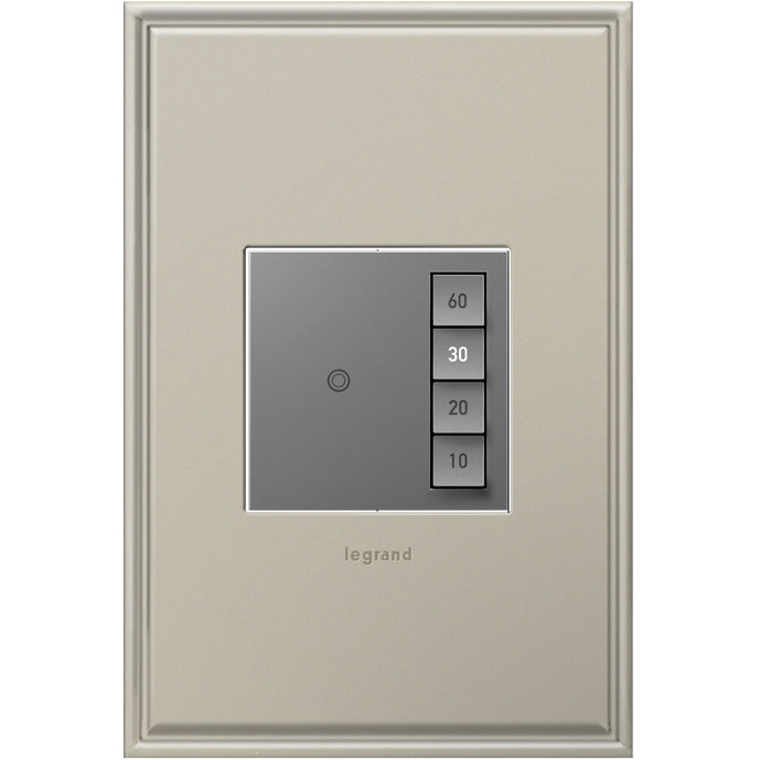 Legrand - ASTM2M2 - Timer Switch, Manual On/Timed Off with Microban - adorne - Magnesium