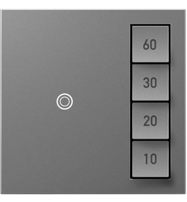 Legrand - ASTM2M2 - Timer Switch, Manual On/Timed Off with Microban - adorne - Magnesium
