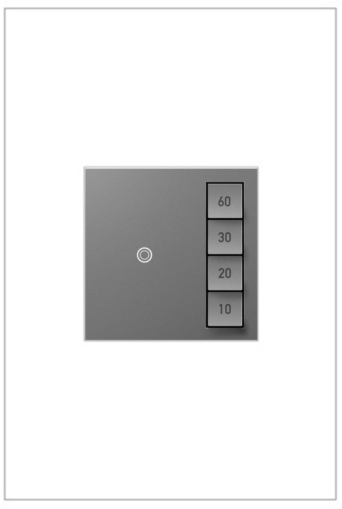 Legrand - ASTM2M2 - Timer Switch, Manual On/Timed Off with Microban - adorne - Magnesium