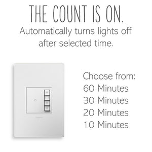 Legrand - ASTM2W2 - Timer Switch, Manual On/Timed Off with Microban - adorne - White