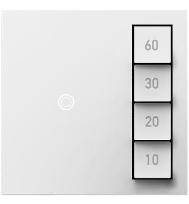 Legrand - ASTM2W2 - Timer Switch, Manual On/Timed Off with Microban - adorne - White