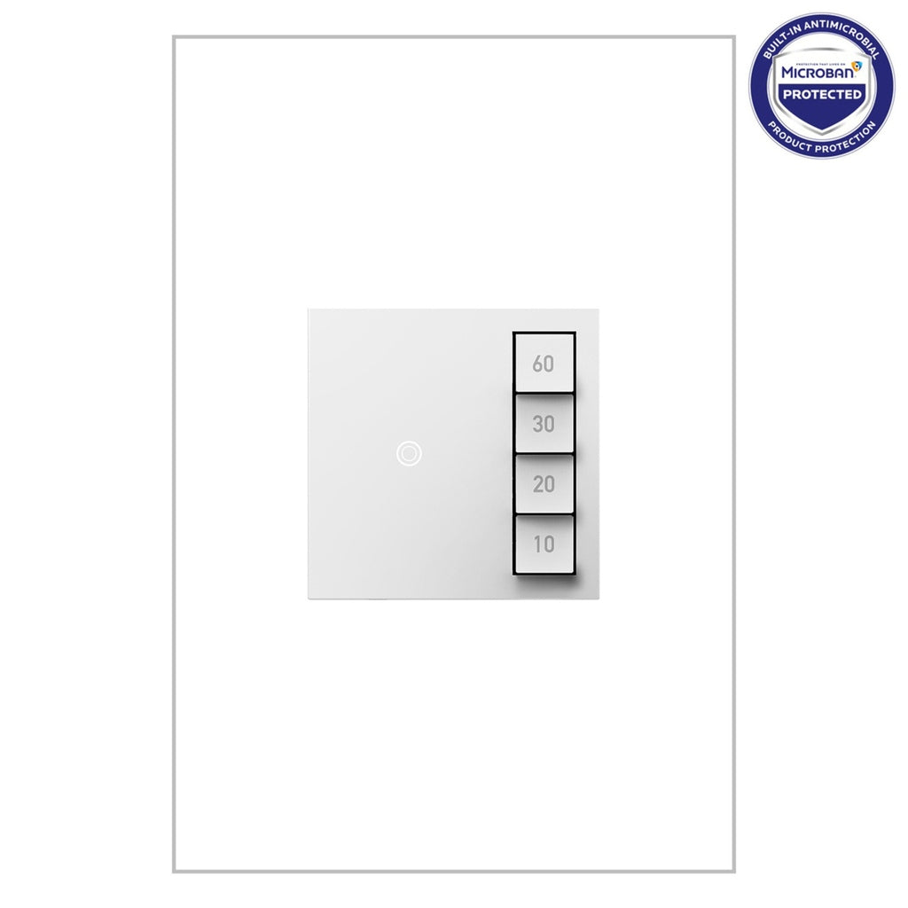 Legrand - ASTM2W2 - Timer Switch, Manual On/Timed Off with Microban - adorne - White