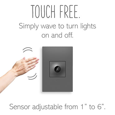 Legrand - ASWV1532M2 - 15A Wave Switch with Microban - adorne - Magnesium
