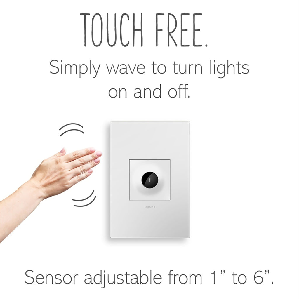 Legrand - ASWV1532W2 - 15A Wave Switch with Microban - adorne - White