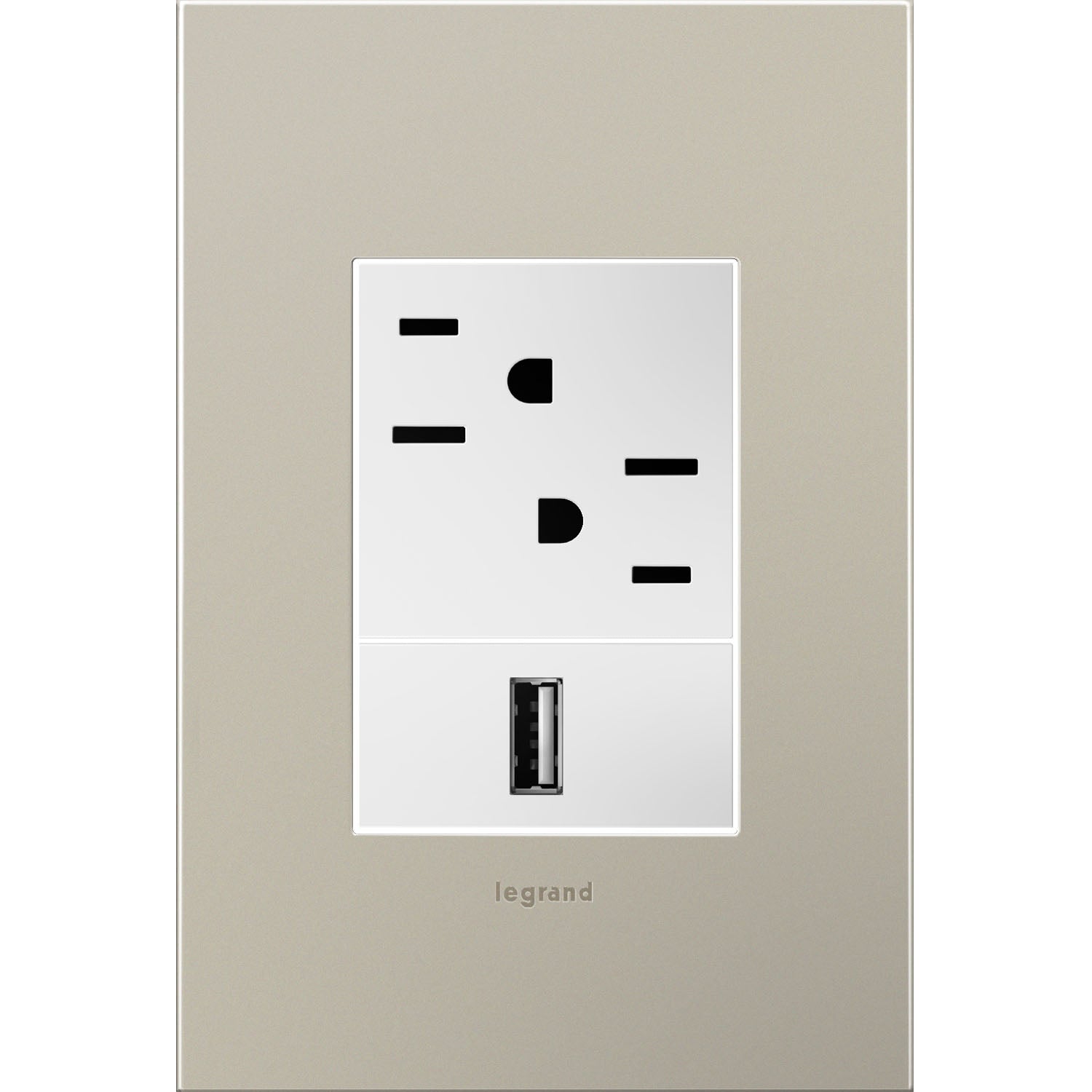 Legrand - AWC1G3SN4 - One-Gang-Plus Screwless Wall Plate - adorne - Satin Nickel