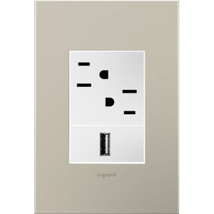 Legrand - AWC1G3SN4 - One-Gang-Plus Screwless Wall Plate - adorne - Satin Nickel