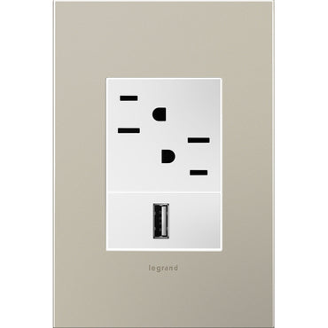 Legrand - AWC1G3SN4 - One-Gang-Plus Screwless Wall Plate - adorne - Satin Nickel