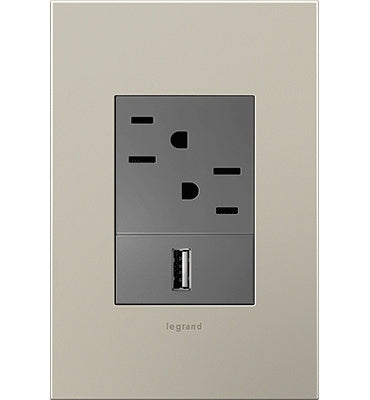 Legrand - AWC1G3SN4 - One-Gang-Plus Screwless Wall Plate - adorne - Satin Nickel