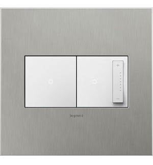 Legrand - AWC2GBS4 - Two-Gang Screwless Wall Plate - adorne - Brushed Stainless Steel