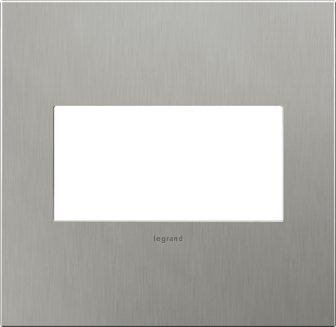 Legrand - AWC2GBS4 - Two-Gang Screwless Wall Plate - adorne - Brushed Stainless Steel