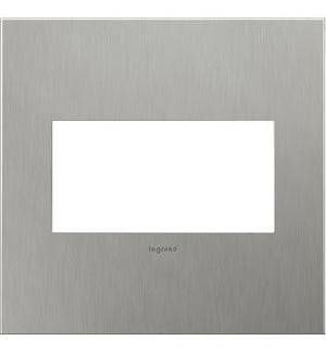 Legrand - AWC2GBS4 - Two-Gang Screwless Wall Plate - adorne - Brushed Stainless Steel