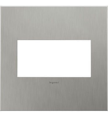 Legrand - AWC2GBS4 - Two-Gang Screwless Wall Plate - adorne - Brushed Stainless Steel