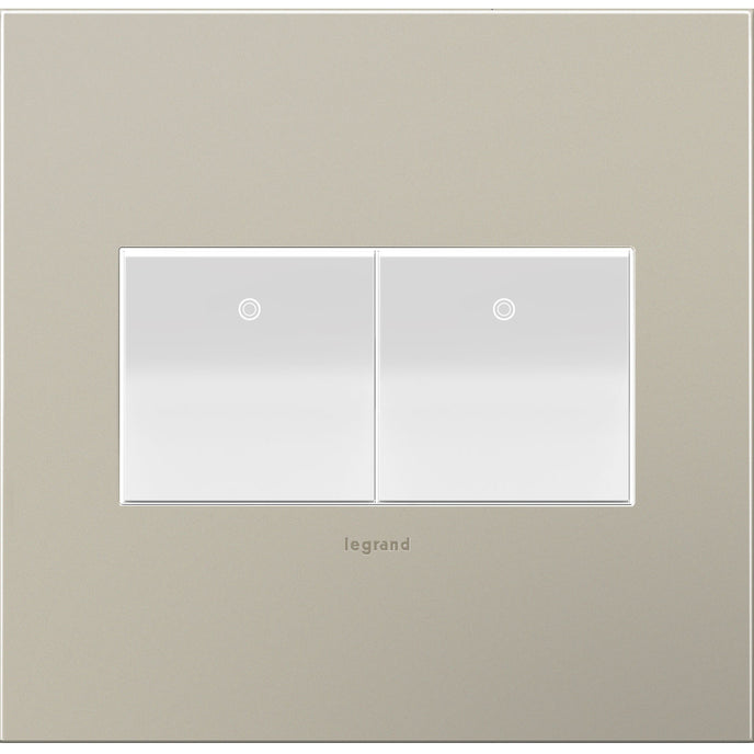 Legrand - AWC2GSN4 - Two-Gang Screwless Wall Plate - adorne - Satin Nickel