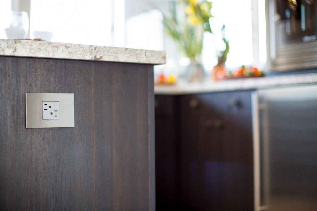 Legrand - AWC3GBS4 - Three-Gang Screwless Wall Plate - adorne - Brushed Stainless Steel