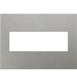 Legrand - AWC3GBS4 - Three-Gang Screwless Wall Plate - adorne - Brushed Stainless Steel