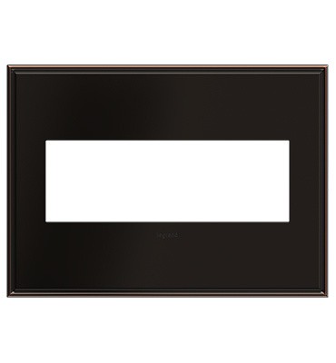 Legrand - AWC3GOB4 - Three-Gang Screwless Wall Plate - adorne - Oil Rubbed Bronze