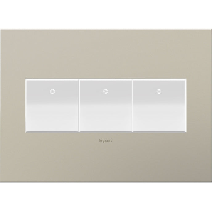Legrand - AWC3GSN4 - Three-Gang Screwless Wall Plate - adorne - Satin Nickel
