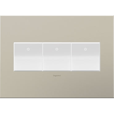 Legrand - AWC3GSN4 - Three-Gang Screwless Wall Plate - adorne - Satin Nickel