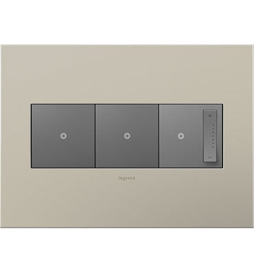 Legrand - AWC3GSN4 - Three-Gang Screwless Wall Plate - adorne - Satin Nickel