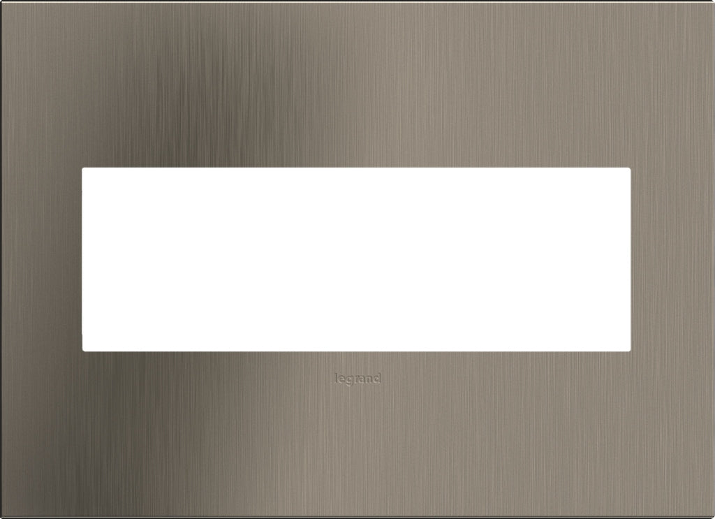 Legrand - AWC3GSN4 - Three-Gang Screwless Wall Plate - adorne - Satin Nickel