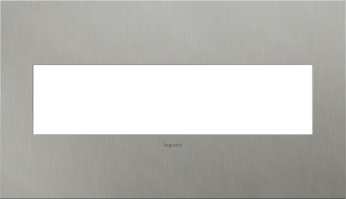 Legrand - AWC4GBS4 - Four-Gang Screwless Wall Plate - adorne - Brushed Stainless Steel