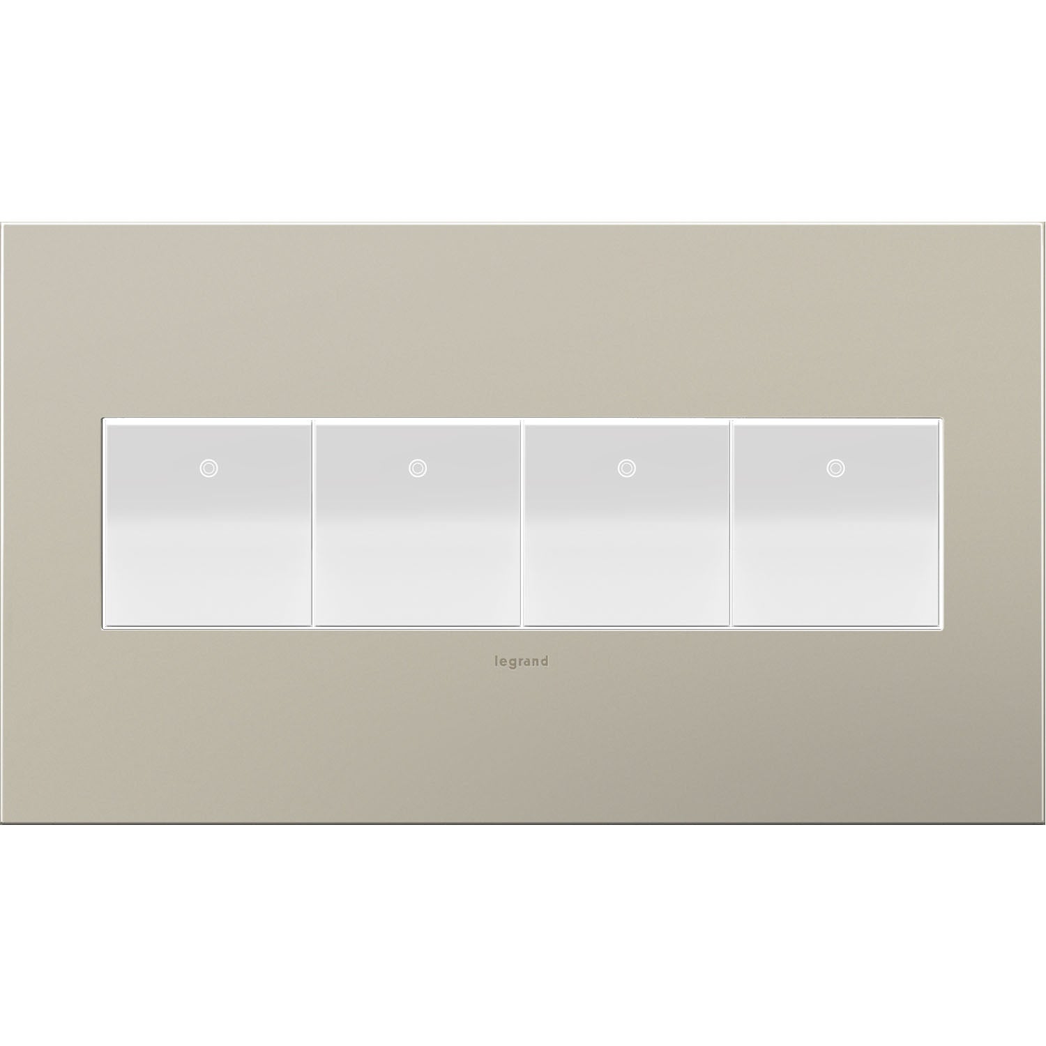 Legrand - AWC4GSN4 - Four-Gang Screwless Wall Plate - adorne - Satin Nickel