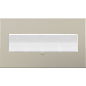 Legrand - AWC4GSN4 - Four-Gang Screwless Wall Plate - adorne - Satin Nickel