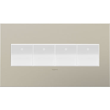 Legrand - AWC4GSN4 - Four-Gang Screwless Wall Plate - adorne - Satin Nickel