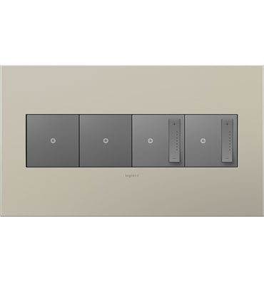 Legrand - AWC4GSN4 - Four-Gang Screwless Wall Plate - adorne - Satin Nickel