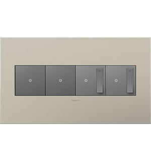 Legrand - AWC4GSN4 - Four-Gang Screwless Wall Plate - adorne - Satin Nickel