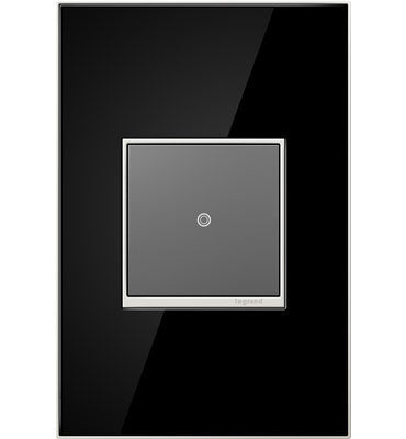 Legrand - AWM1G2MB4 - One-Gang Screwless Wall Plate - adorne - Mirror Black