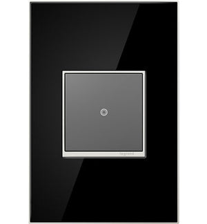 Legrand - AWM1G2MB4 - One-Gang Screwless Wall Plate - adorne - Mirror Black