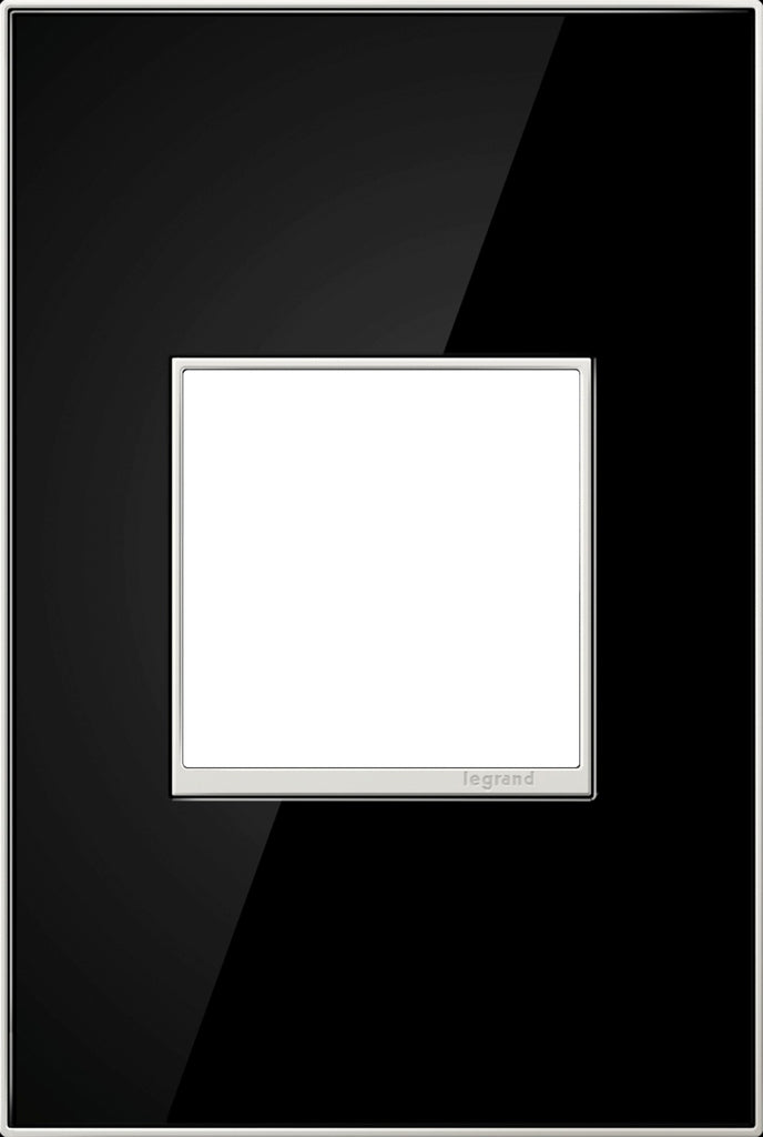 Legrand - AWM1G2MB4 - One-Gang Screwless Wall Plate - adorne - Mirror Black