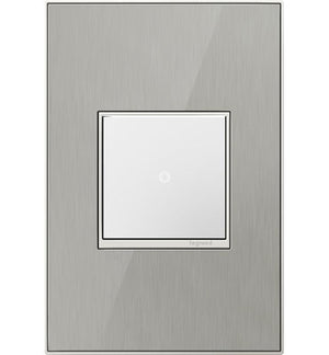 Legrand - AWM1G2MS4 - One-Gang Screwless Wall Plate - adorne - Brushed Stainless