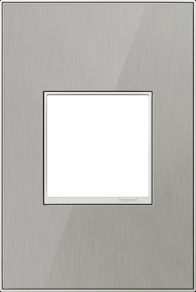 Legrand - AWM1G2MS4 - One-Gang Screwless Wall Plate - adorne - Brushed Stainless