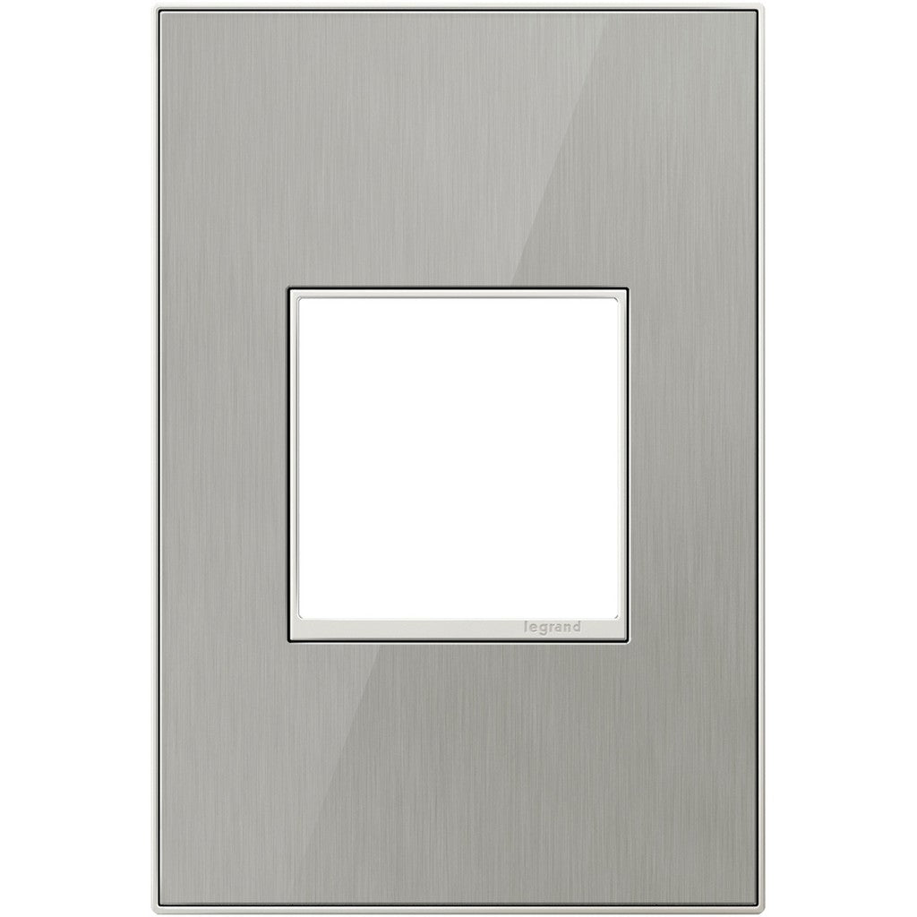 Legrand - AWM1G2MS4 - One-Gang Screwless Wall Plate - adorne - Brushed Stainless
