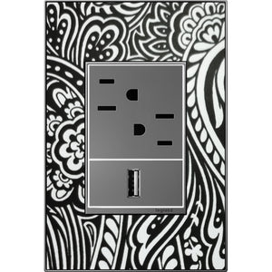 Legrand - AWM1G3M4 - One-Gang-Plus Screwless Wall Plate Trim - adorne - Magnesium