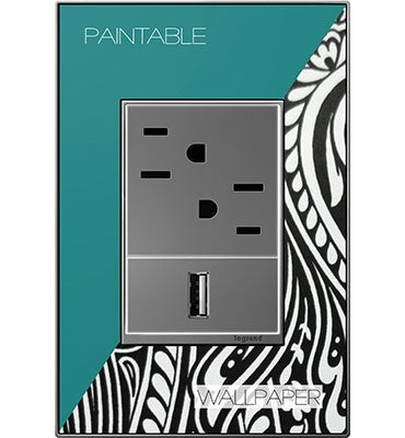 Legrand - AWM1G3M4 - One-Gang-Plus Screwless Wall Plate Trim - adorne - Magnesium